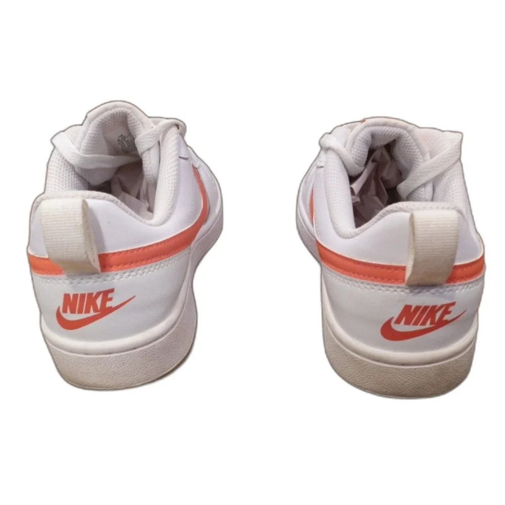 Nike Court Borough Low 2 GS White Orange Sneakers Shoes Kids Youth Size 6.5Y
